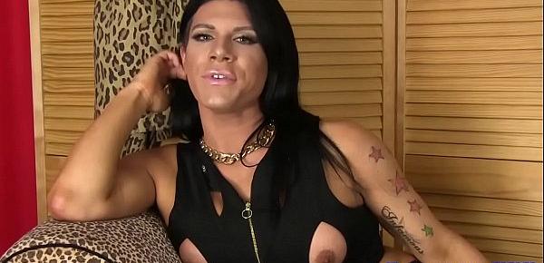  Glamorous transsexual wanking her cock